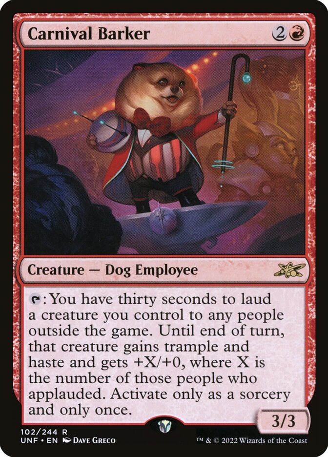Carnival Barker UNF-102 Unfinity Magic card