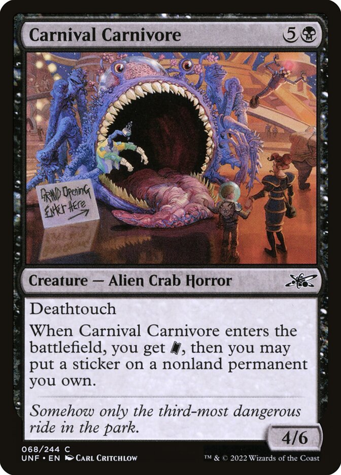 Carnival Carnivore UNF-68 Unfinity Magic card
