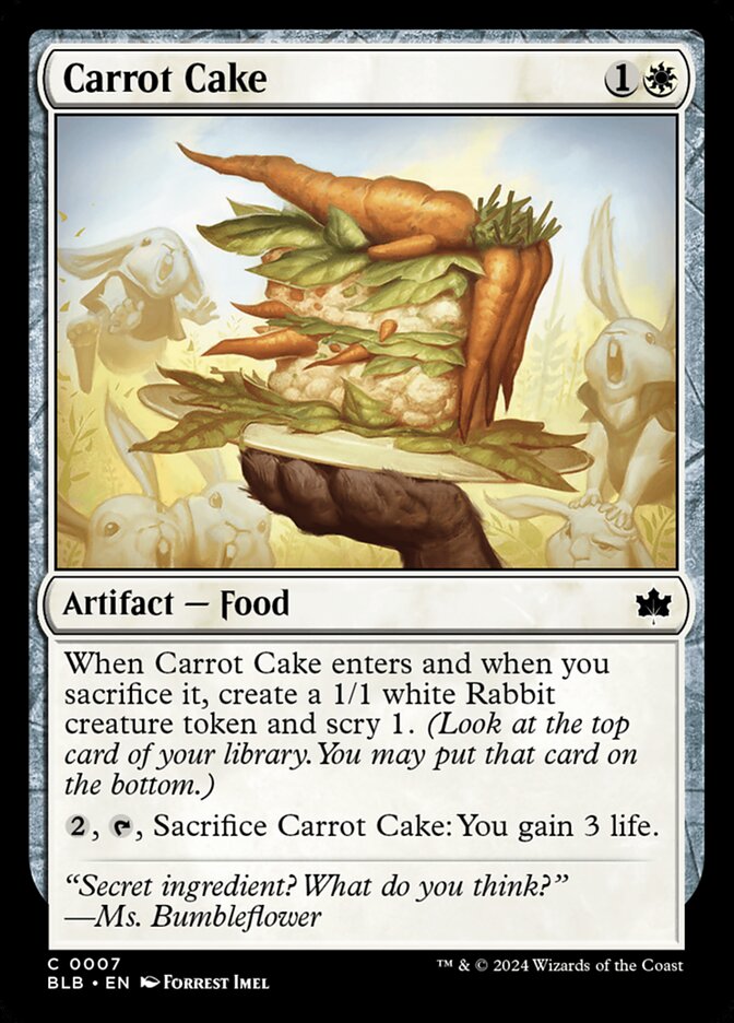 Carrot Cake BLB-7 Bloomburrow Magic card