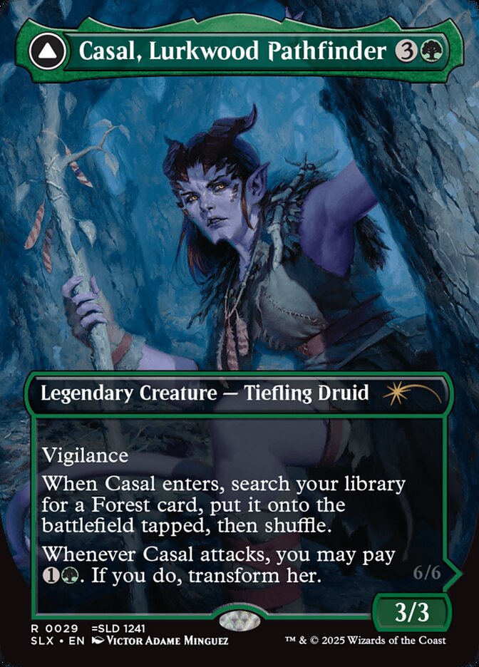 Casal, Lurkwood Pathfinder // Casal, Pathbreaker Owlbear SLX-29 Universes Within Magic card