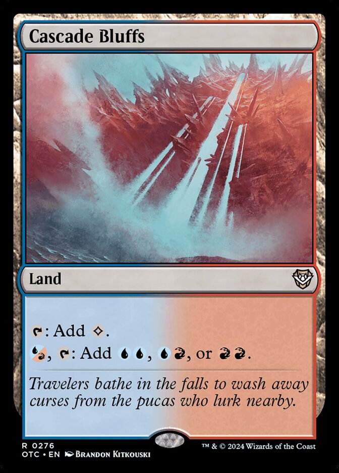 Cascade Bluffs OTC-276 Outlaws of Thunder Junction Commander Magic card