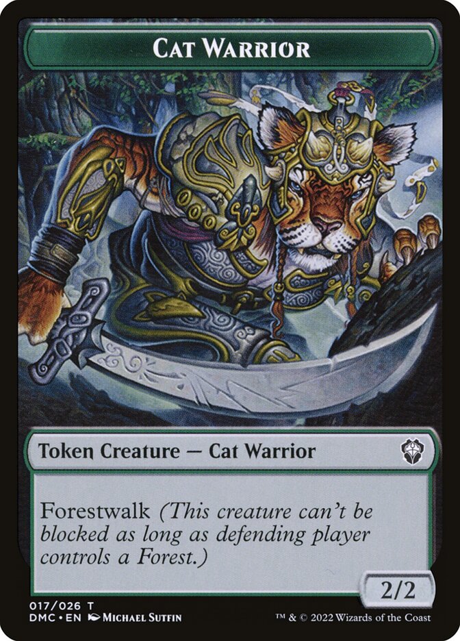 Cat Warrior TDMU-17 Dominaria United Tokens Magic card
