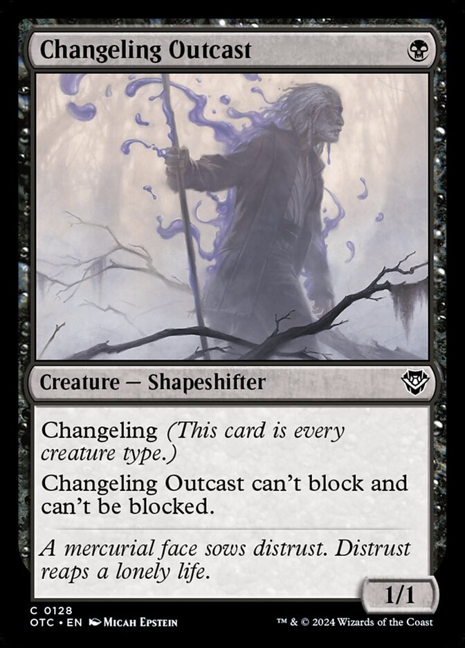 Changeling Outcast OTC-128 Outlaws of Thunder Junction Commander Magic card