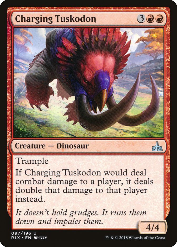 Charging Tuskodon RIX-97 Rivals of Ixalan Magic card