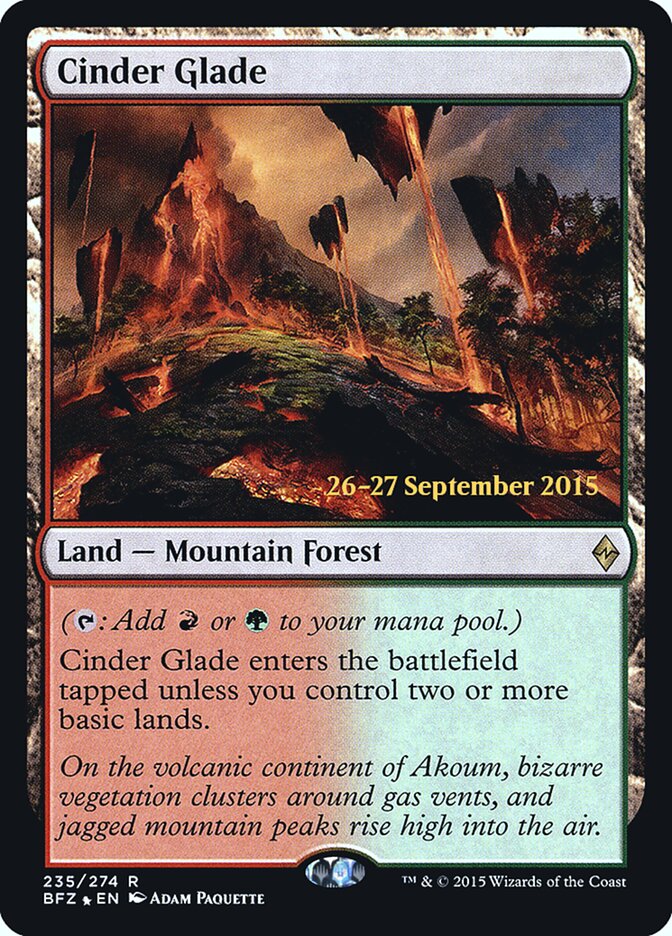 Cinder Glade PBFZ-235S Battle for Zendikar Promos Magic card