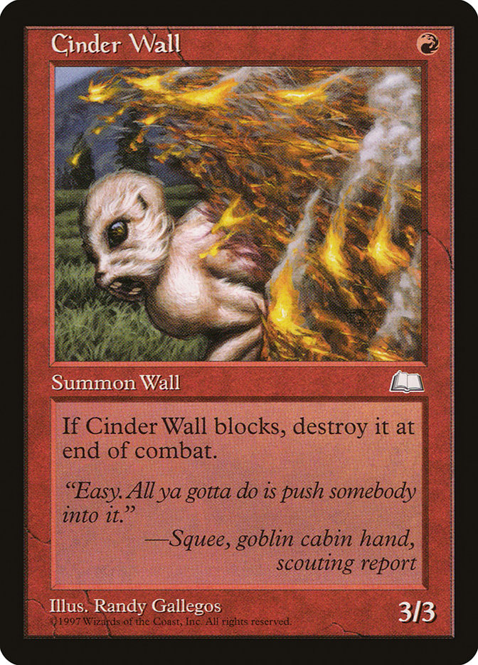 Cinder Wall WTH-94 Weatherlight Magic card