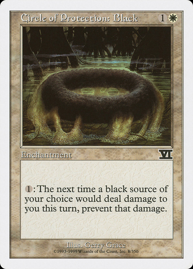 Circle of Protection: Black 6ED-8 Classic Sixth Edition Magic card