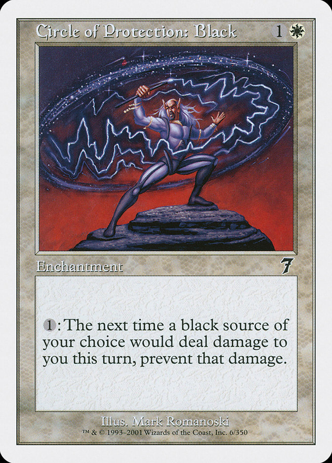Circle of Protection: Black 7ED-6 Seventh Edition Magic card