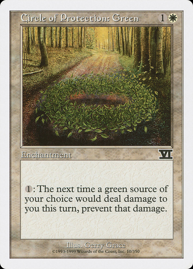 Circle of Protection: Green 6ED-10 Classic Sixth Edition Magic card