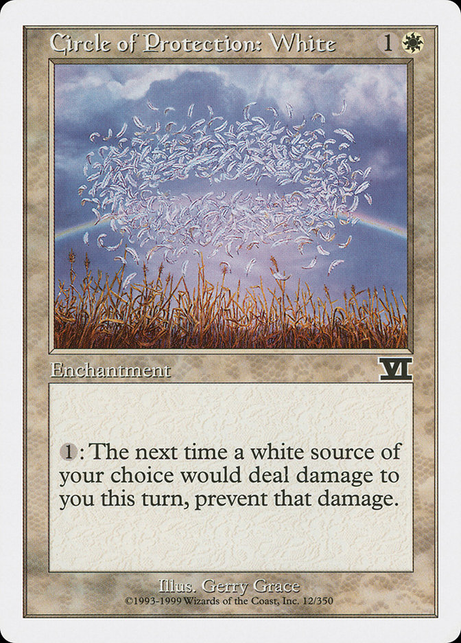 Circle of Protection: White 6ED-12 Classic Sixth Edition Magic card