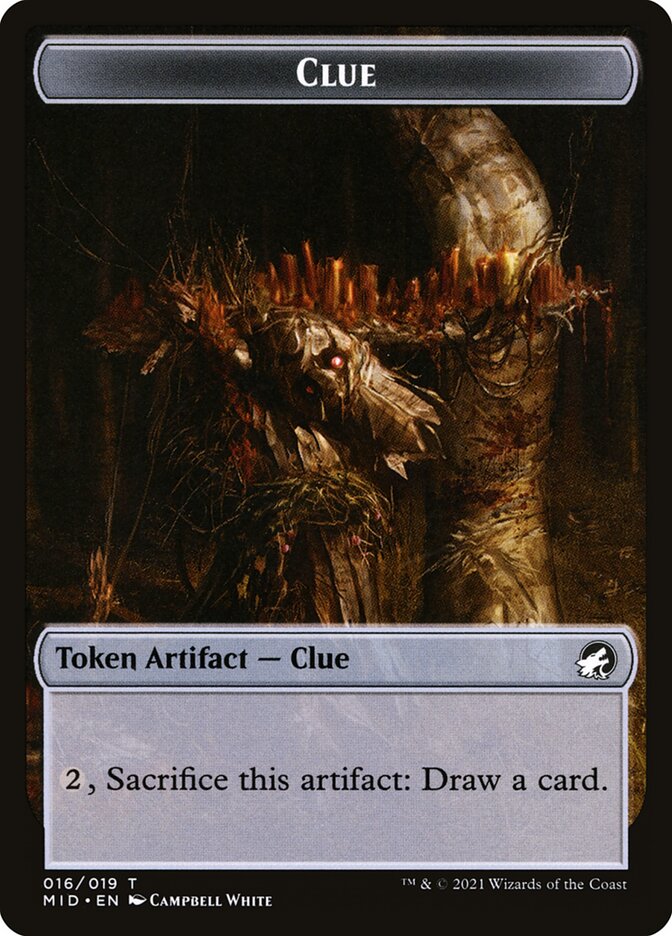 Clue TMID-16 Innistrad: Midnight Hunt Tokens Magic card