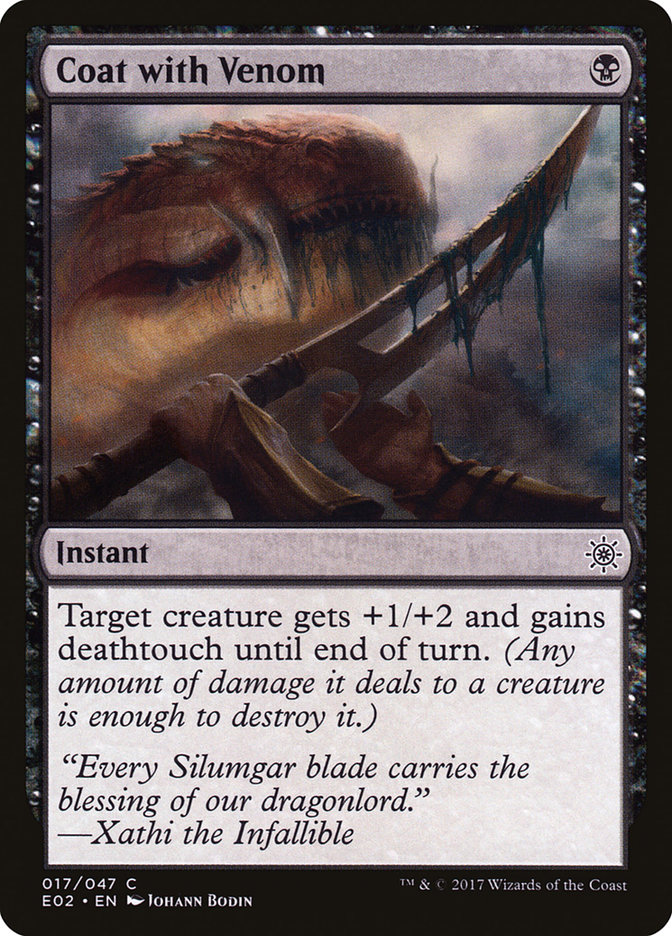 Coat with Venom E02-17 Explorers of Ixalan Magic card