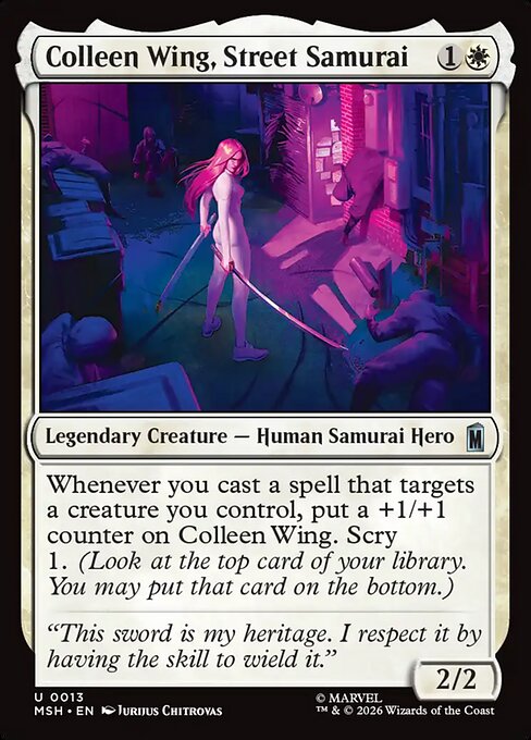 Colleen Wing, Street Samurai MSH-13 Marvel Super Heroes Magic card