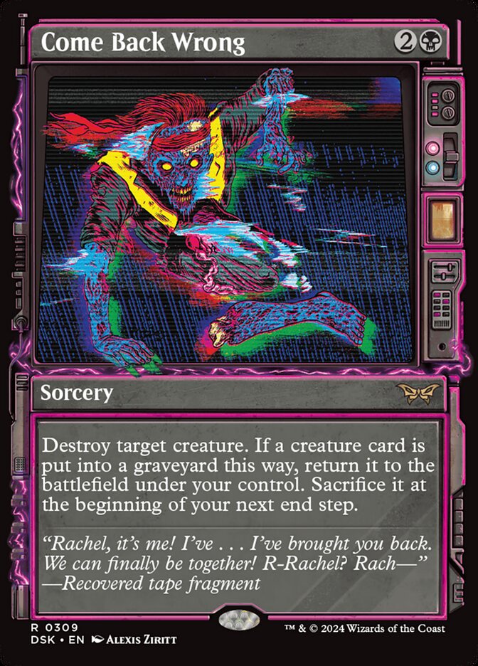 Come Back Wrong DSK-309 Duskmourn: House of Horror Magic card