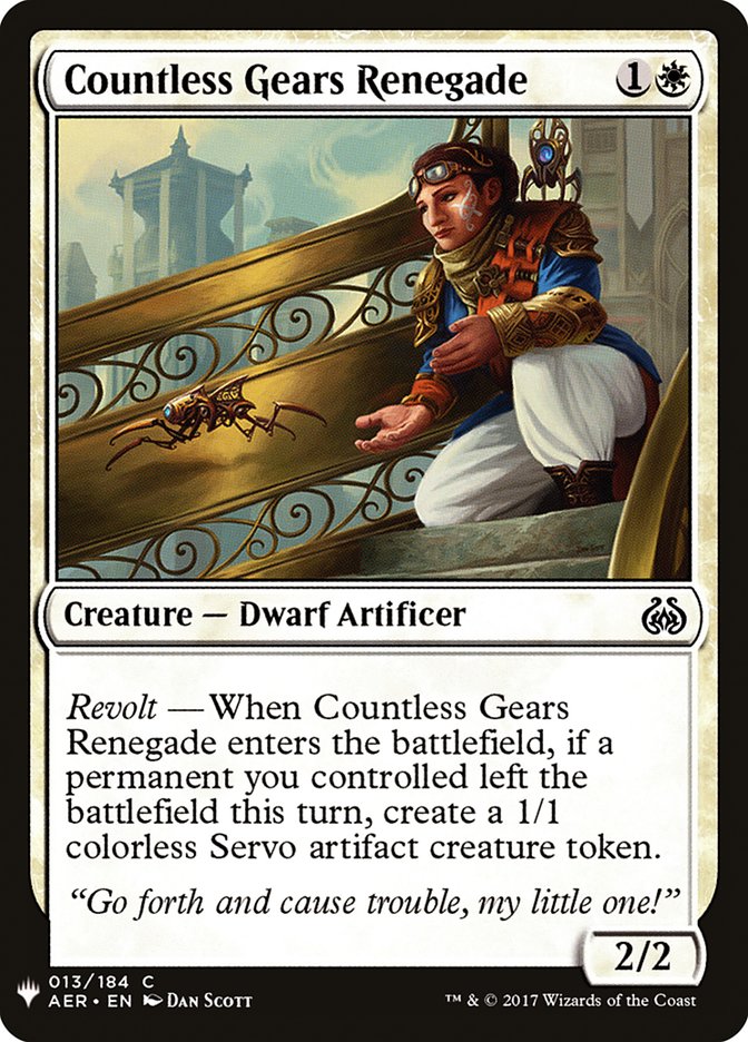 Countless Gears Renegade PLST-AER-13 The List Magic card