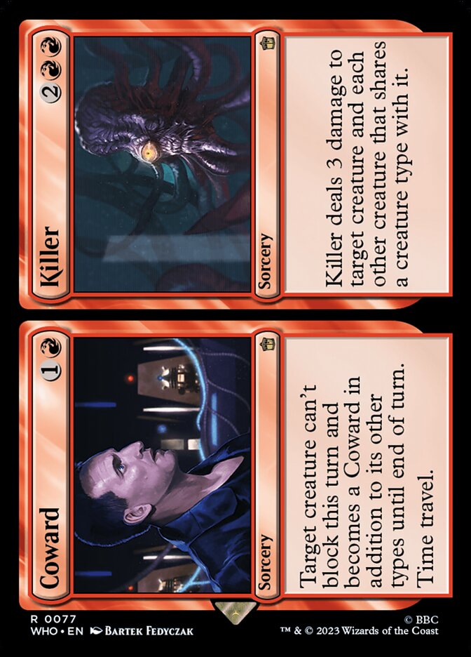 Coward // Killer WHO-77 Doctor Who Magic card