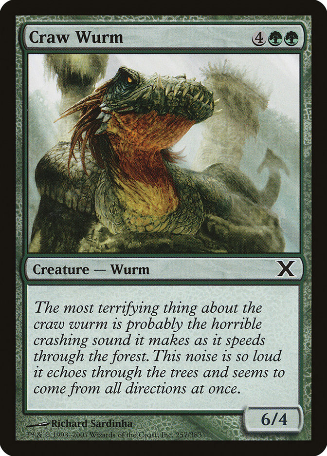 Craw Wurm 10E-257 Tenth Edition Magic card