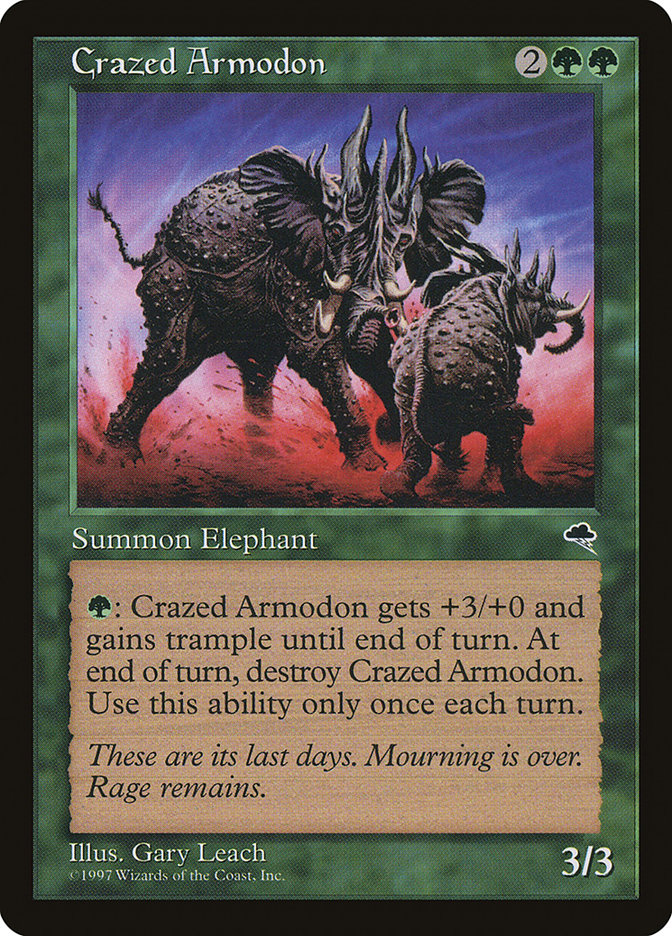 Crazed Armodon TMP-220 Tempest Magic card