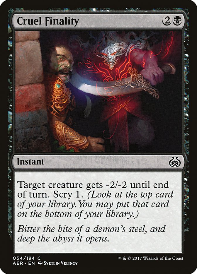 Cruel Finality AER-54 Aether Revolt Magic card