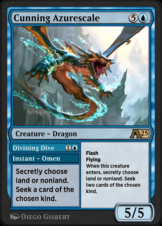 Cunning Azurescale // Divining Dive YTDM-4 Alchemy: Tarkir Magic card
