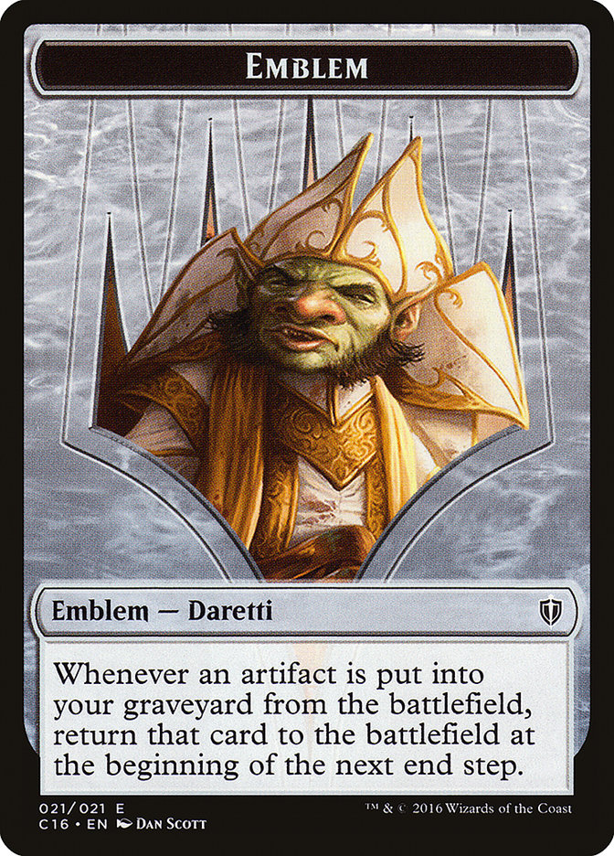 Daretti, Scrap Savant Emblem TC16-21 Commander 2016 Tokens Magic card