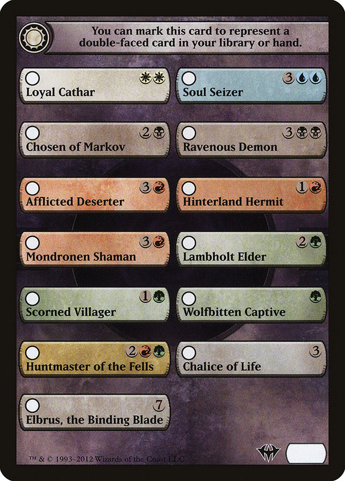Dark Ascension Checklist TDKA-4 Dark Ascension Tokens Magic card