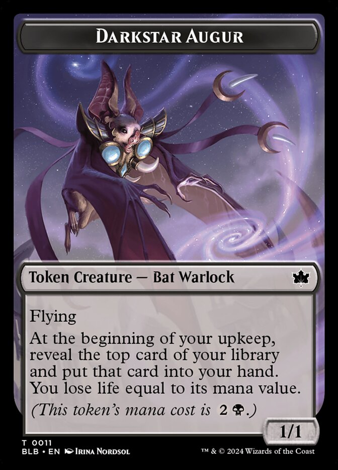 Darkstar Augur TBLB-11 Bloomburrow Tokens Magic card