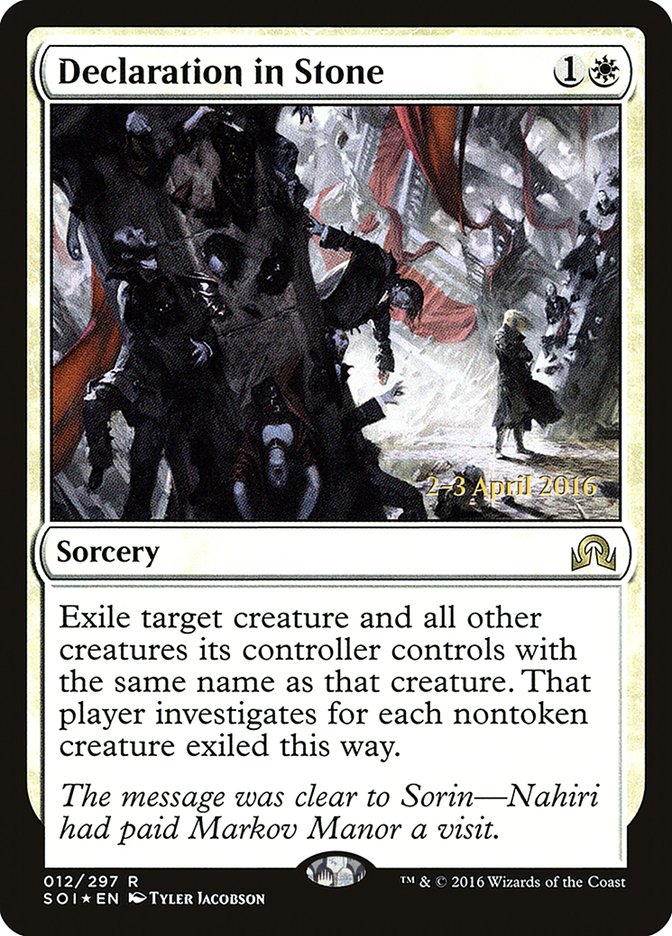 Declaration in Stone PSOI-12S Shadows over Innistrad Promos Magic card