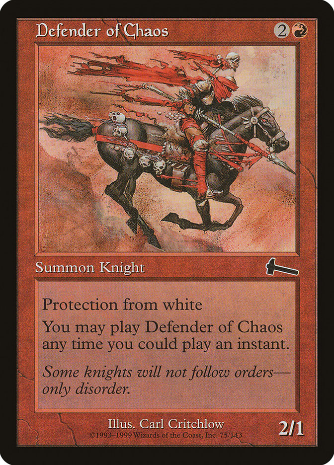 Defender of Chaos ULG-75 Urza's Legacy Magic card