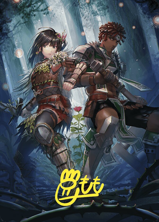 Defense of the Heart // Defense of the Heart AWOE-81 Wilds of Eldraine Art Series Magic card