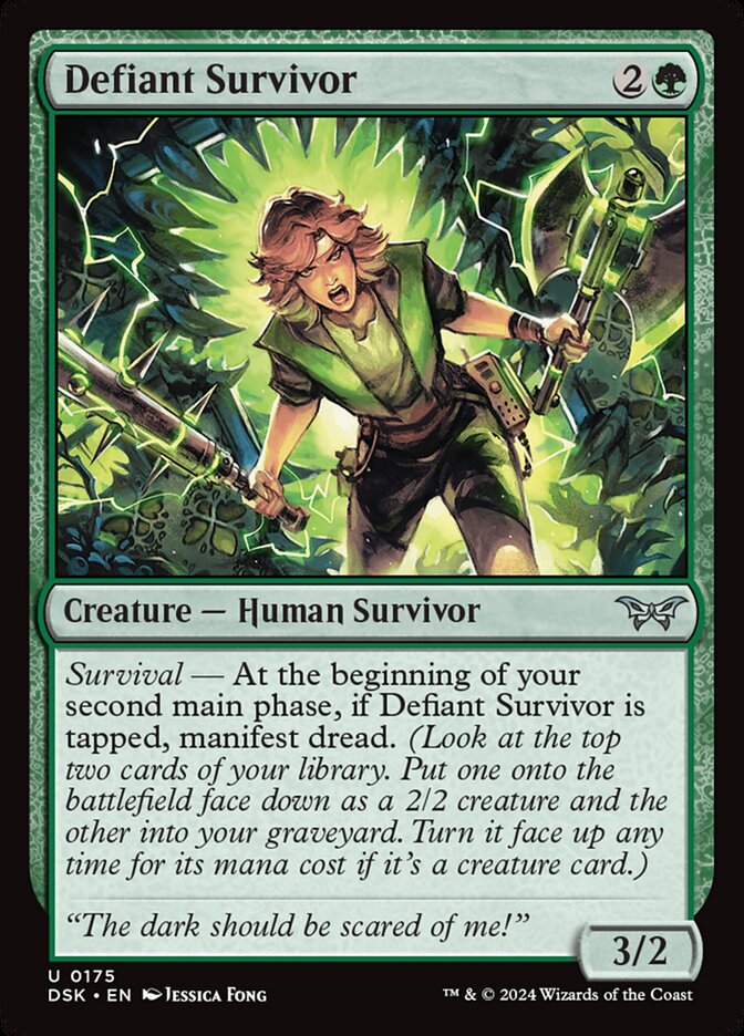 Defiant Survivor DSK-175 Duskmourn: House of Horror Magic card