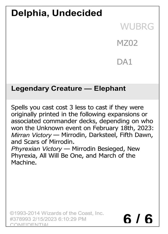 Delphia, Undecided UNK-MZ02 Unknown Event Magic card