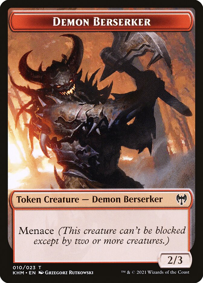 Demon Berserker TKHM-10 Kaldheim Tokens Magic card
