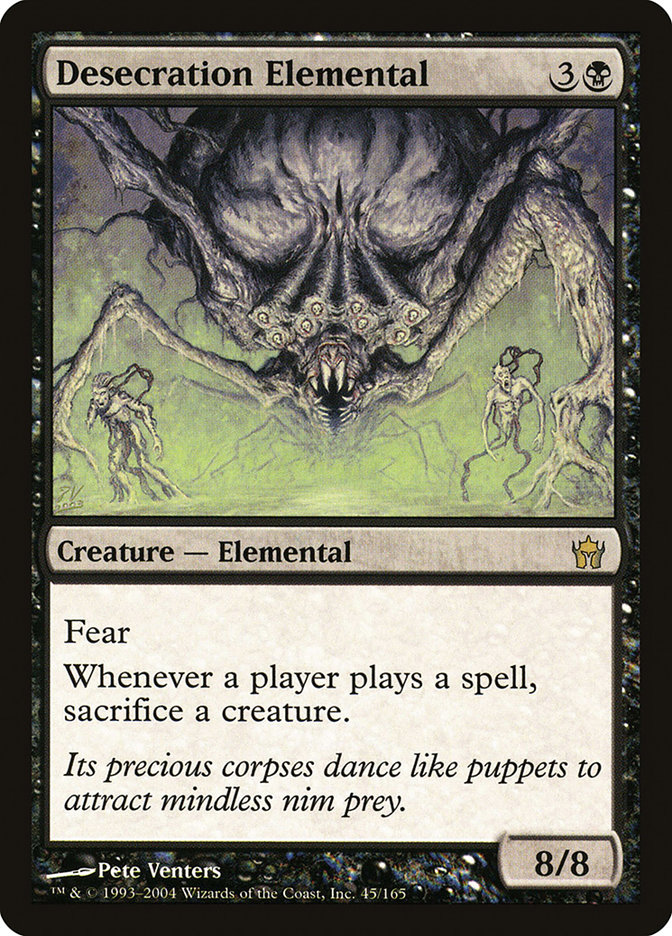 Desecration Elemental 5DN-45 Fifth Dawn Magic card