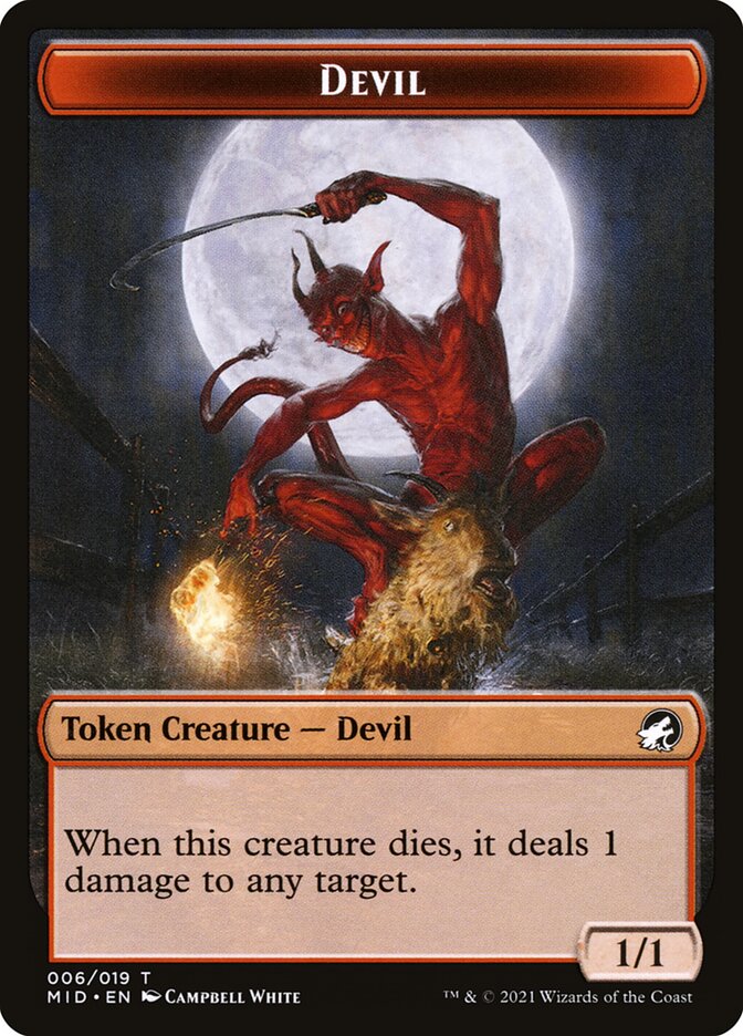 Devil TMID-6 Innistrad: Midnight Hunt Tokens Magic card