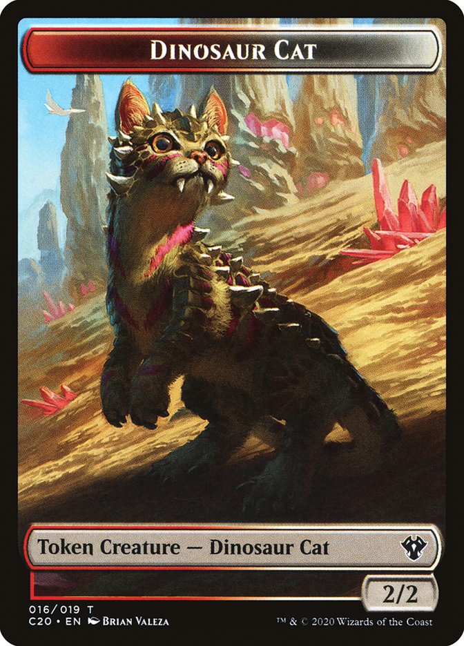 Dinosaur Cat TC20-16 Commander 2020 Tokens Magic card
