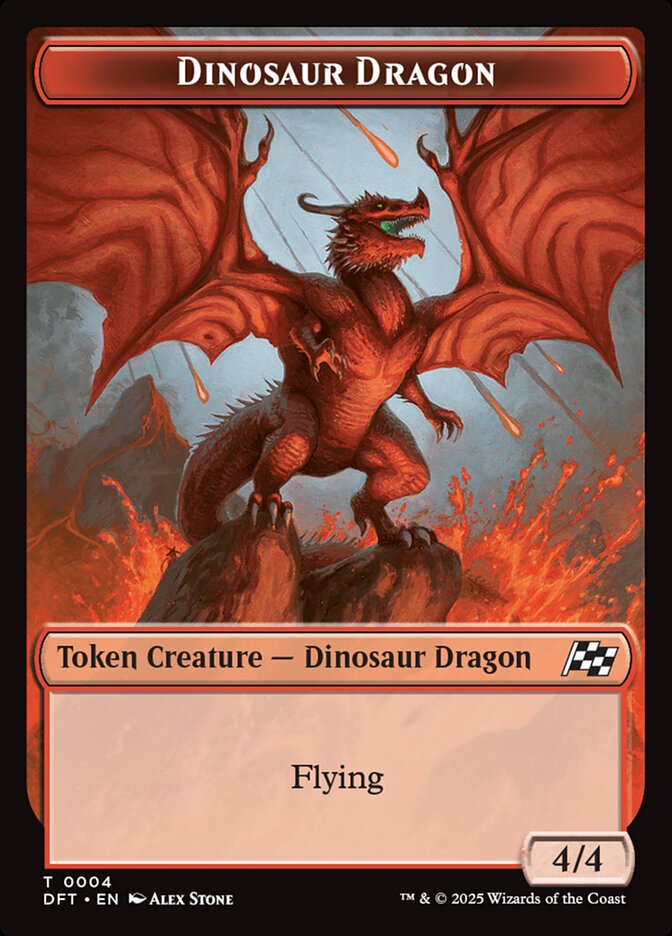 Dinosaur Dragon TDFT-4 Aetherdrift Tokens Magic card