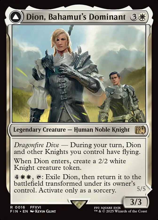 Dion, Bahamut's Dominant // Bahamut, Warden of Light FIN-16 Final Fantasy Magic card