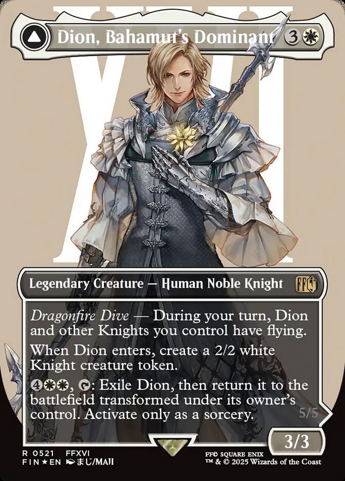 Dion, Bahamut's Dominant // Bahamut, Warden of Light FIN-521 Final Fantasy Magic card