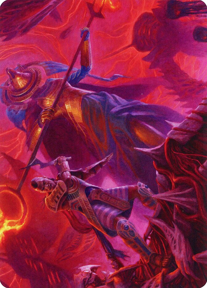 Djeru and Hazoret // Djeru and Hazoret AMOM-44 March of the Machine Art Series Magic card