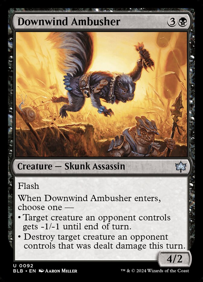 Downwind Ambusher BLB-92 Bloomburrow Magic card