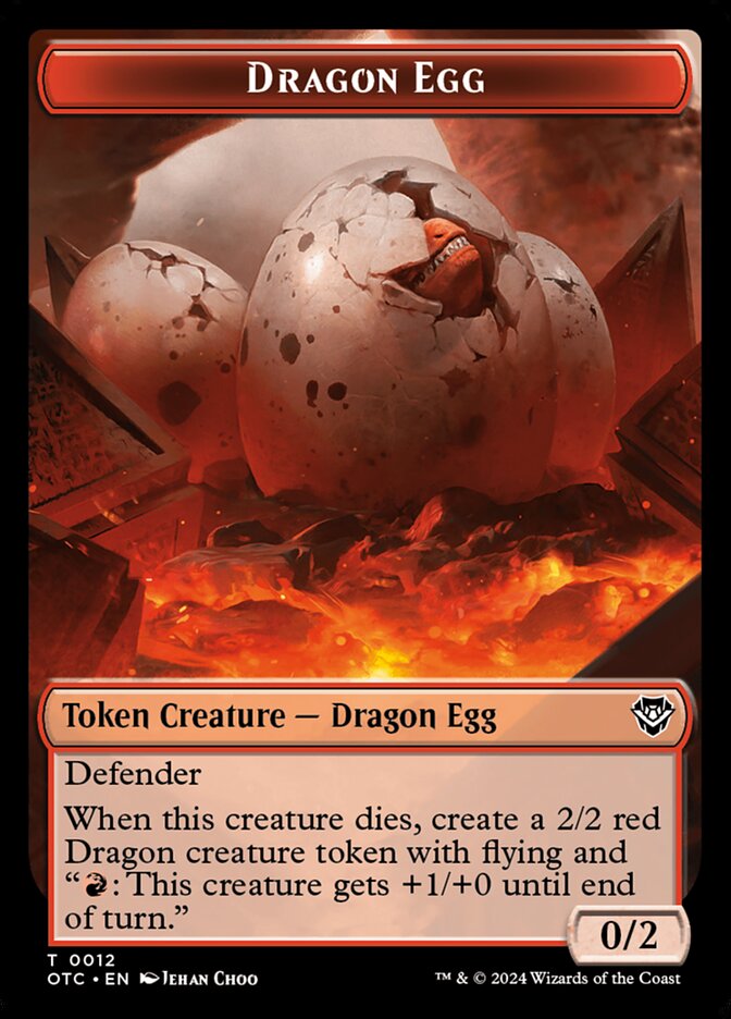 Dragon Egg TOTC-12 Outlaws of Thunder Junction Commander Tokens Magic card