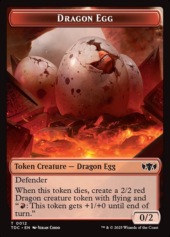 Dragon Egg TTDC-12 Tarkir: Dragonstorm Commander Tokens Magic card