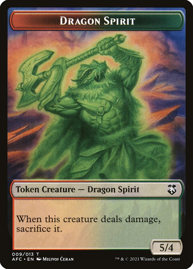 Dragon Spirit TAFC-9 Forgotten Realms Commander Tokens Magic card