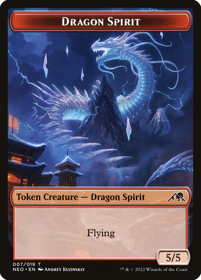 Dragon Spirit TNEO-7 Kamigawa: Neon Dynasty Tokens Magic card
