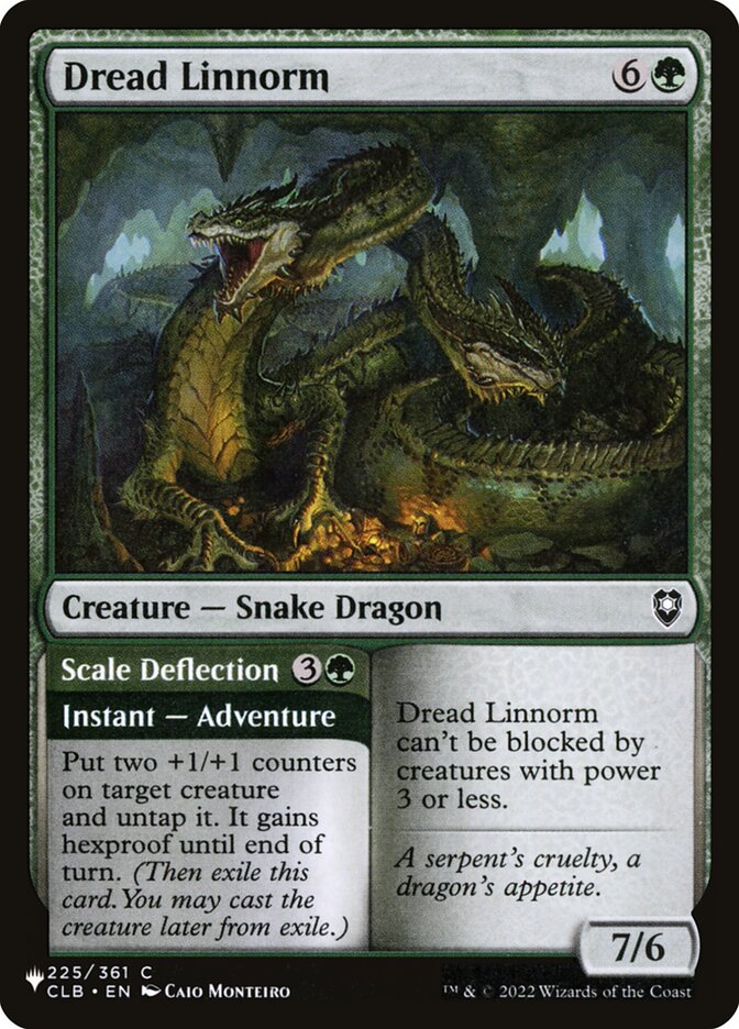 Dread Linnorm // Scale Deflection PLST-CLB-225 The List Magic card