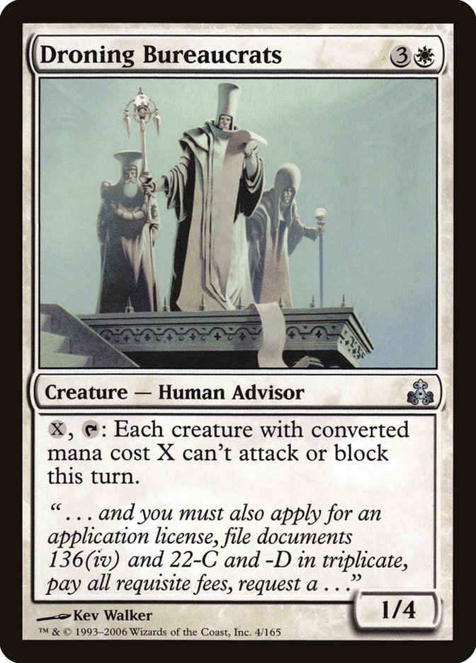 Droning Bureaucrats GPT-4 Guildpact Magic card