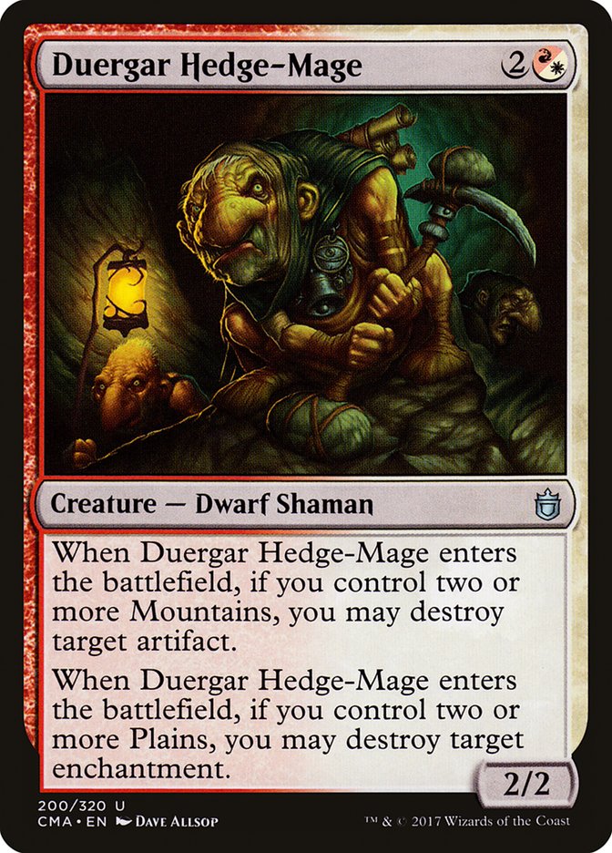 Duergar Hedge-Mage CMA-200 Commander Anthology Magic card