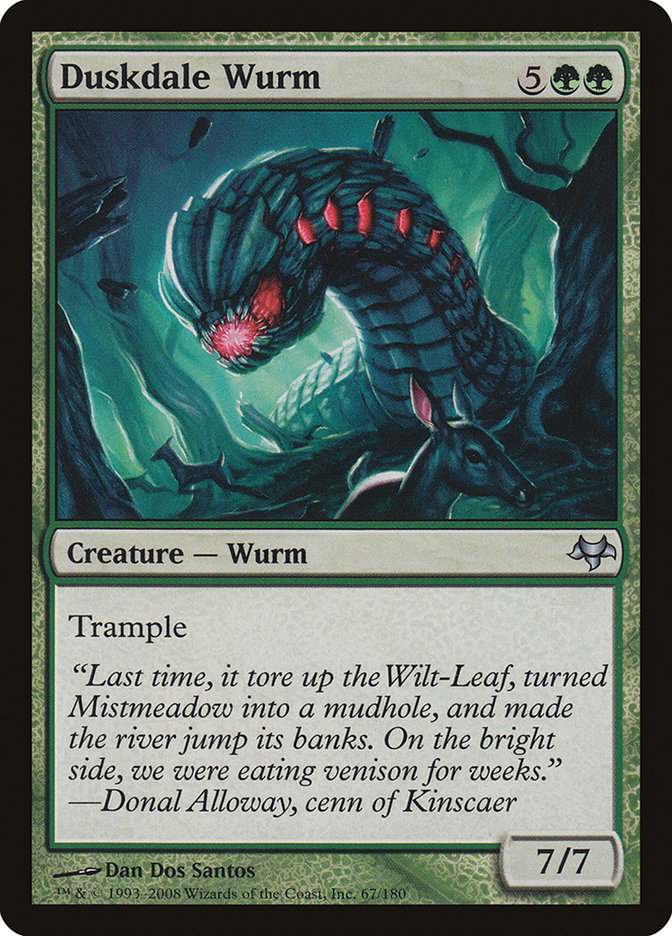 Duskdale Wurm EVE-67 Eventide Magic card