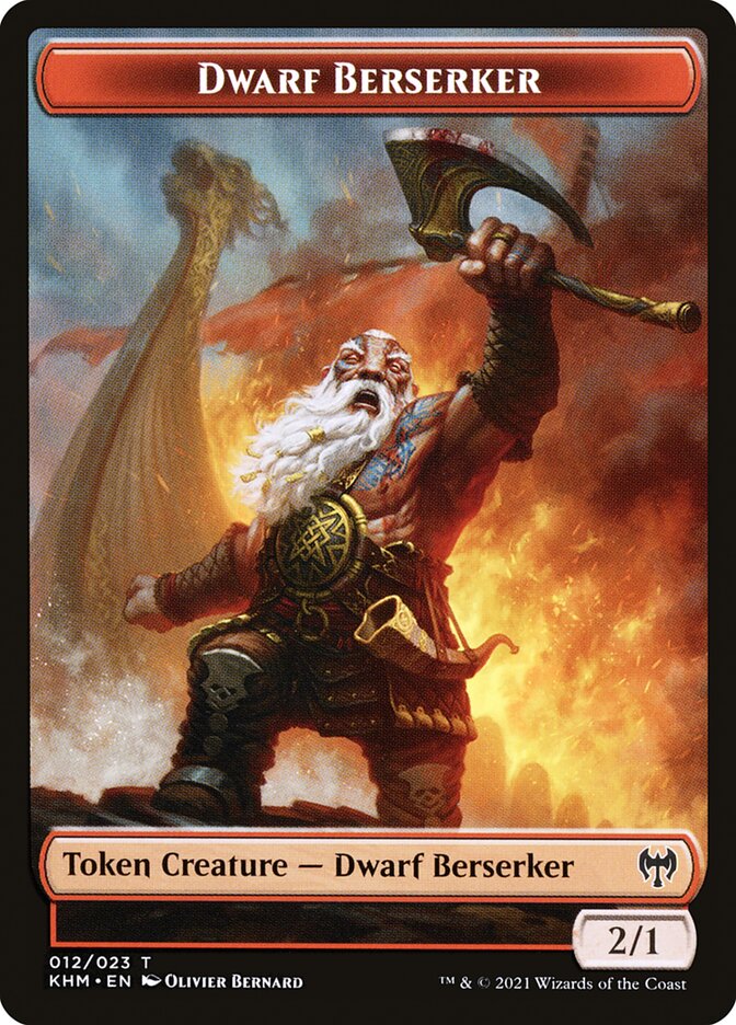 Dwarf Berserker TKHM-12 Kaldheim Tokens Magic card